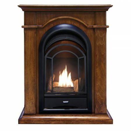 Procom Dual Fuel Ventless Gas Fireplace System With Corner Combo Mantel PCS150T-A-W